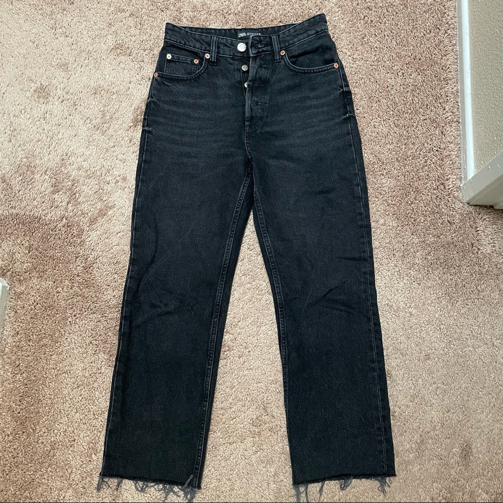 Zara strigjt leg jean black us4